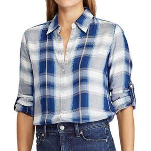 Ralph Lauren Womens Plaid Button Up Shirt Small
